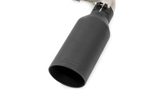 GMC Sierra 1500 Performance Exhaust - Rough Country - Dual Cat-Back with Dual Wall 304 Black Stainless Tips - Black - '99-'06